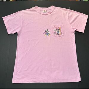 Disney Mickey & Minnie Mouse Women’s Pink Shirt - Character Embroidered Size L